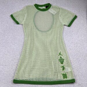 Jordan x Union LA Womens Mesh Knit Dress Lime Green FD4254-303 L NEW